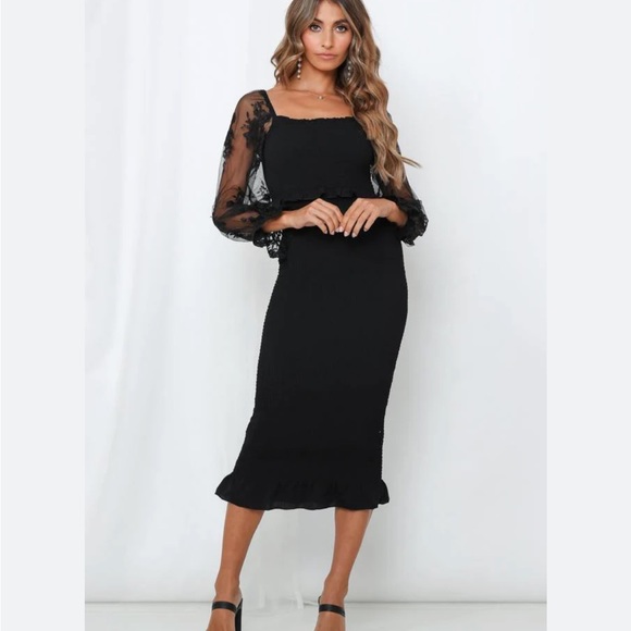 Hello Molly POUR SOME SUGAR MIDI DRESS BLACK H5 - Picture 3 of 9